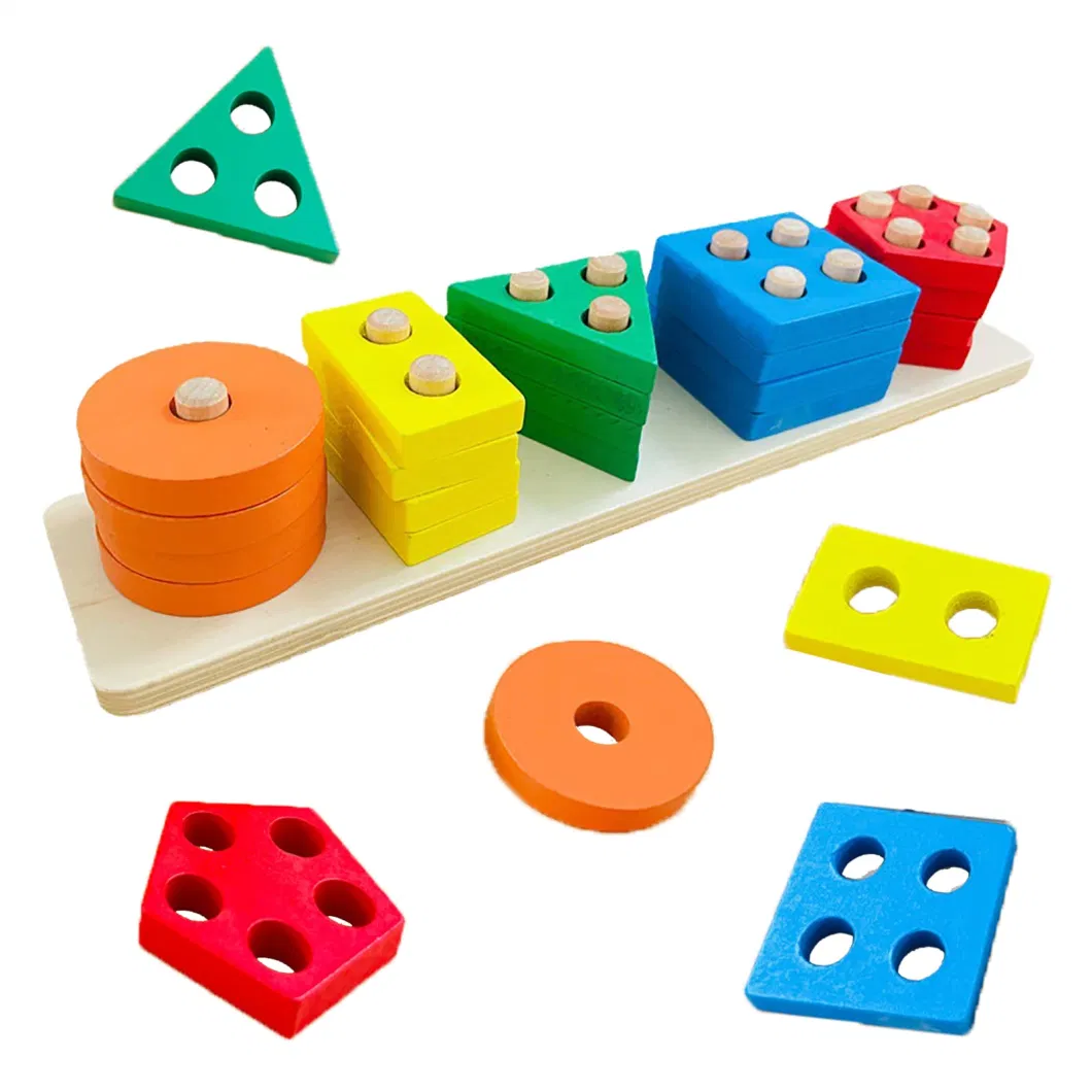 Factory Outlet Gift Wooden Sorting Stacking Puzzles Toys for Toddlers and Kids