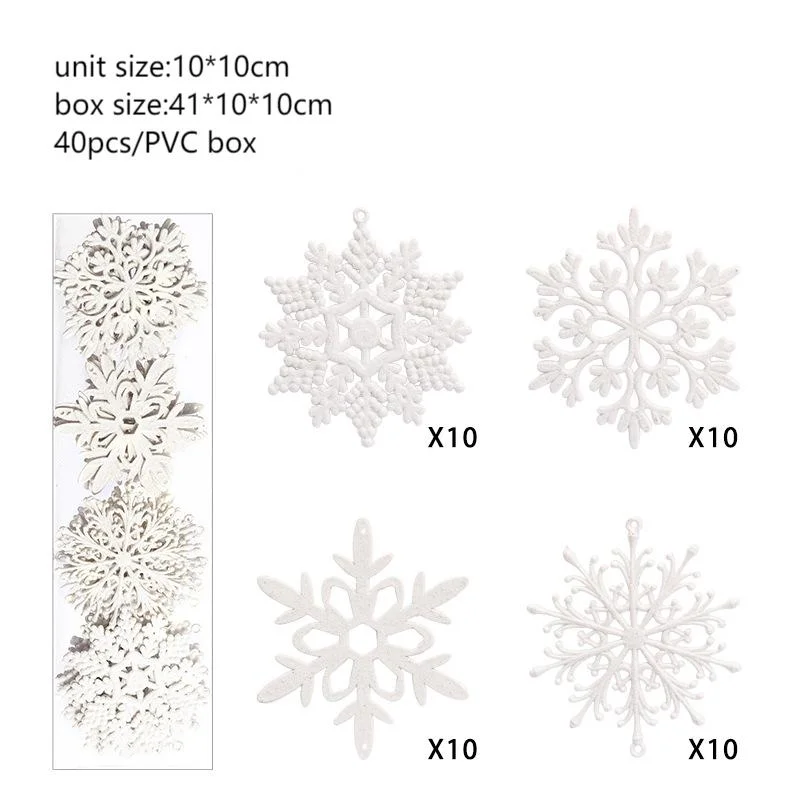 Glitter Snowflake Ornament Hanging Christmas Tree Decorations