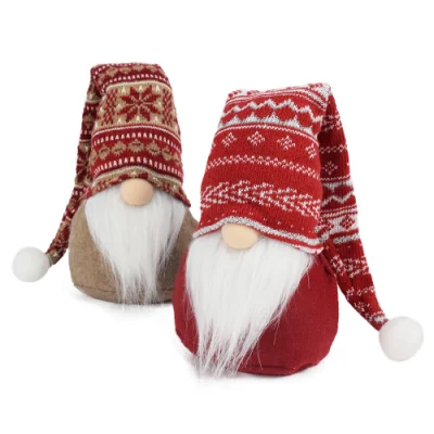 Adornos de gnomos de felpa Gonk tejidos para el hogar, manualidades decorativas navideñas