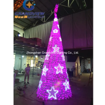 Luz LED rosa para árbol de Navidad para decoración navideña